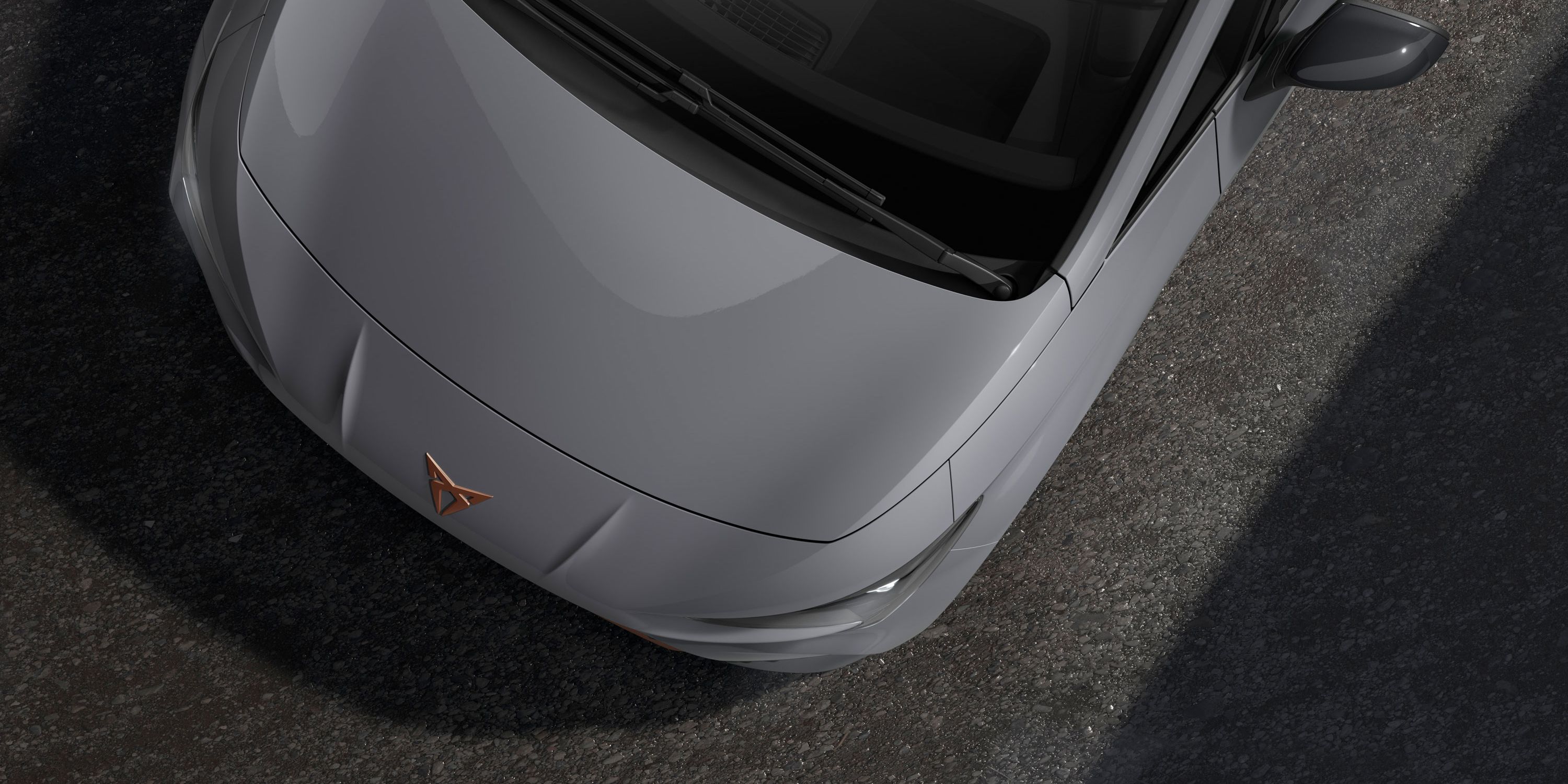 Detailansicht eines CUPRA Born in der Farbe Mondstein-Grau