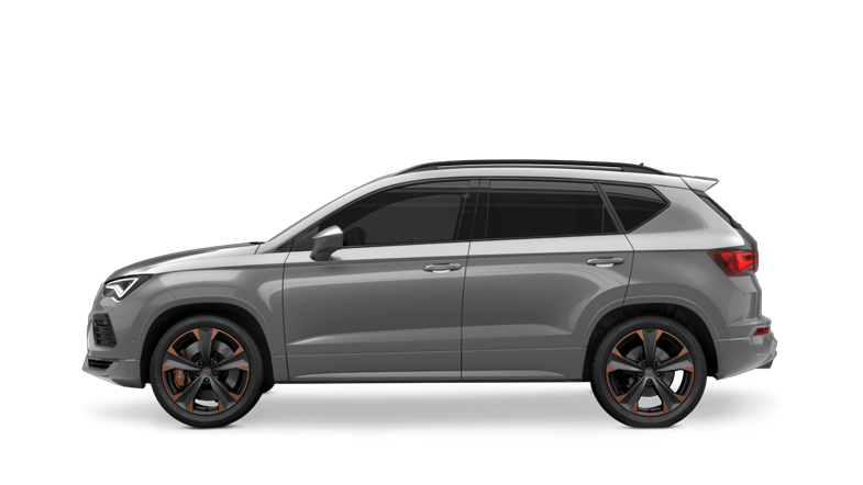 Seitenansicht eines grauen CUPRA Ateca.