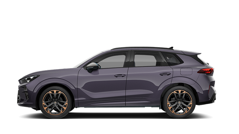 Seitenansicht eines violetten CUPRA Terramar.